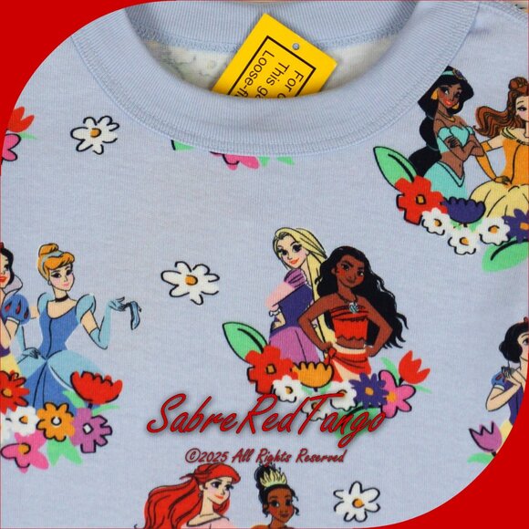 NWT Hanna Andersson Disney Princess Organic Short Johns Pajamas Multi 110 5 - Picture 2 of 7